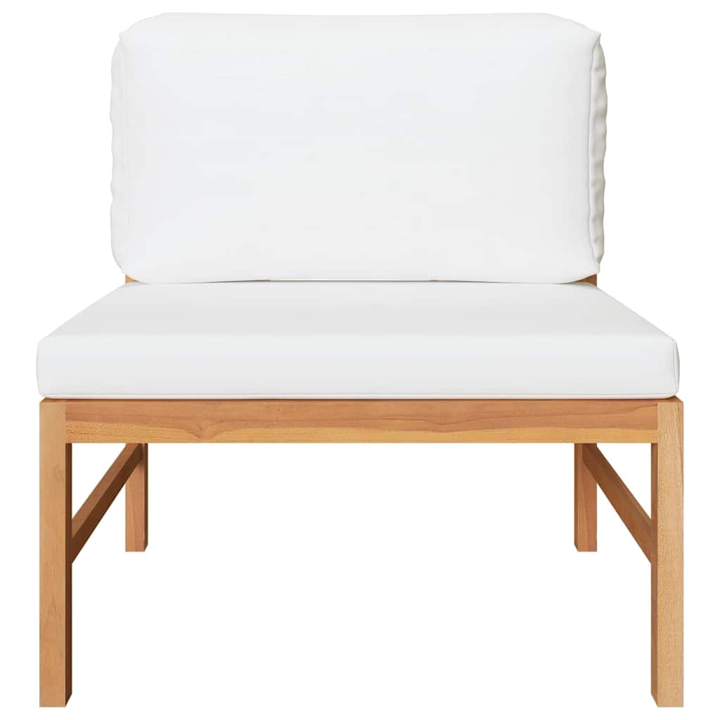 Vidaxl 3-delige loungeset met crèmekleurige kussens teakhout