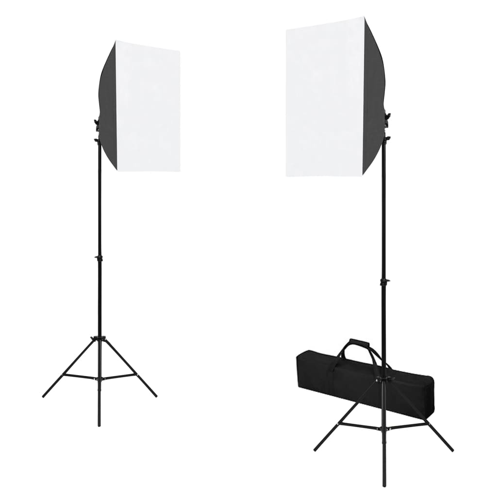 Vidaxxl Fotostudio-Set mit Softbox-Leuchten, Hintergrund und Reflektor