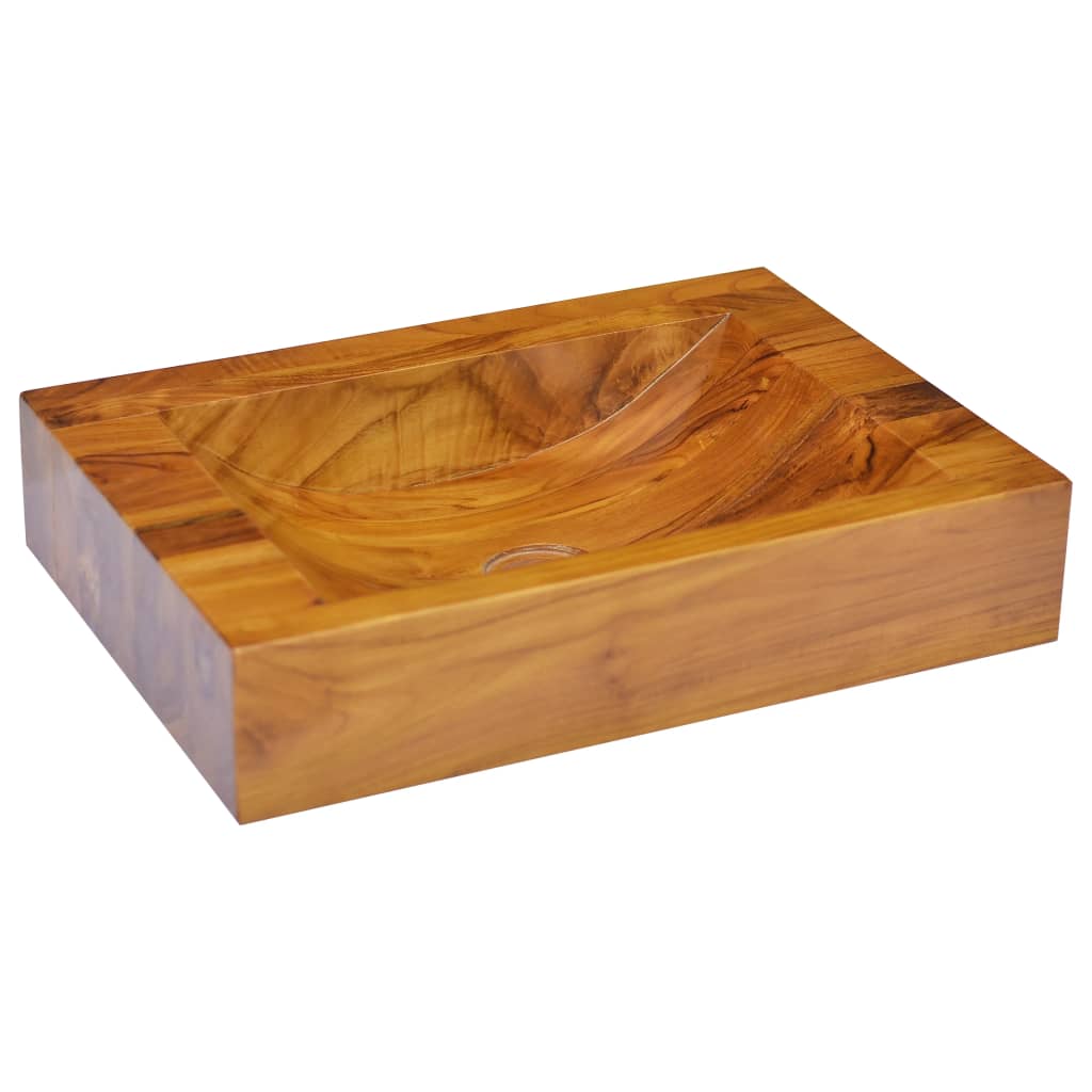 VidaXL Waschbecken 50x35x10 cm massives Teakholz