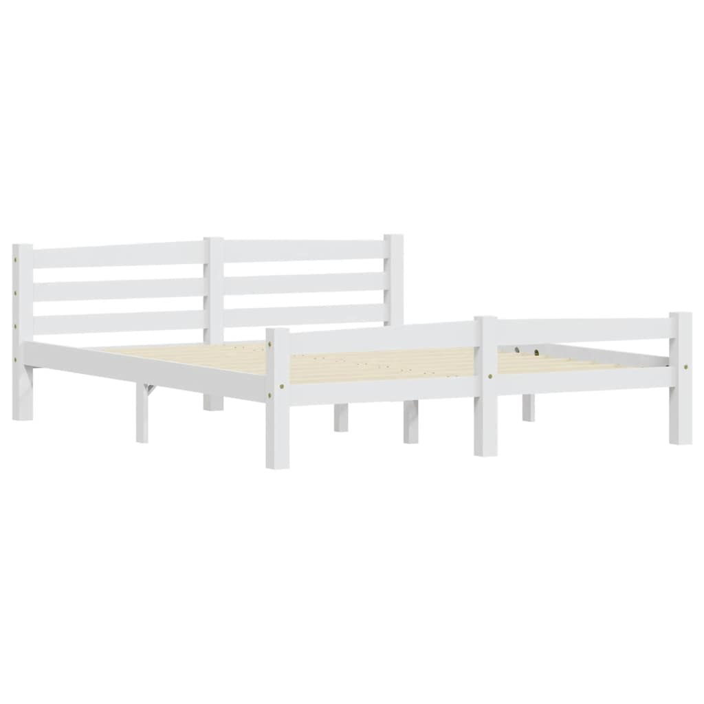 Vidaxl bedframe massief grenenhout wit 160x200 cm