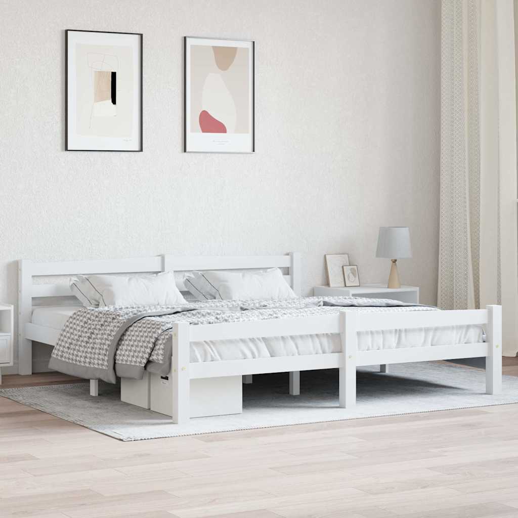 Vidaxl bedframe massief grenenhout wit 180x200 cm