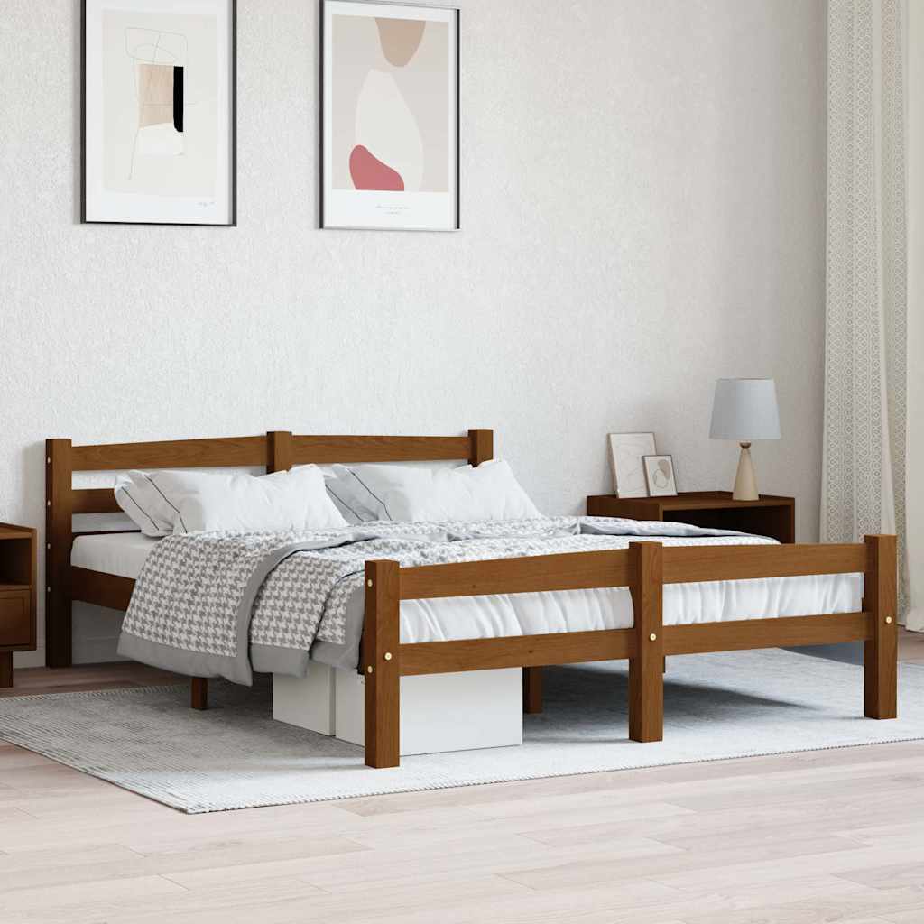 Vidaxl bedframe massief grenenhout honingbruin 120x200 cm