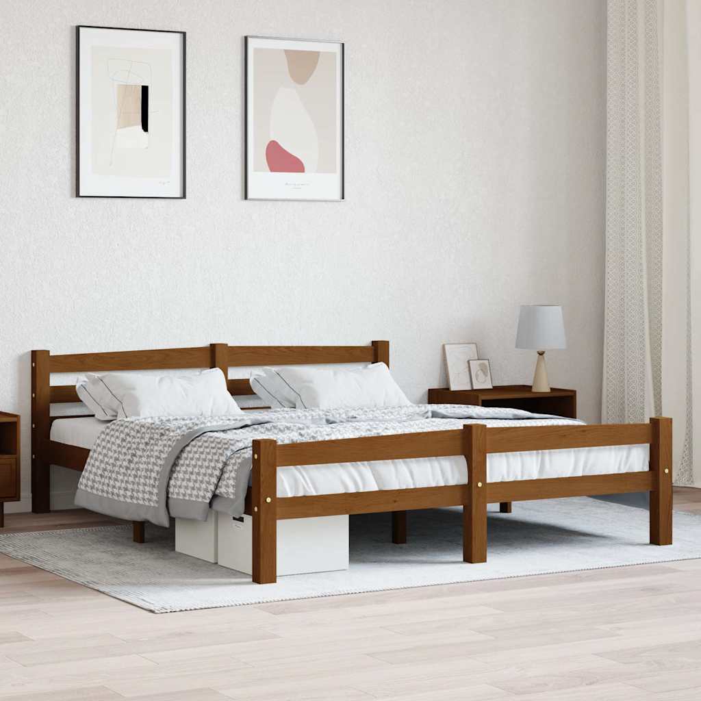 Vidaxl bedframe massief grenenhout honingbruin 160x200 cm