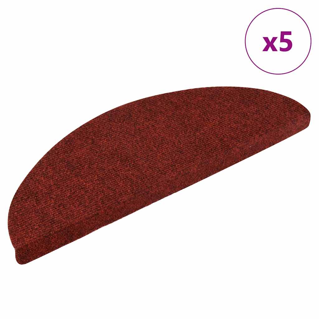 Vidaxl -Treppen selbst -adhäsiv 5 Teile 56x17x3 cm Bordeaux Red Semi -Round