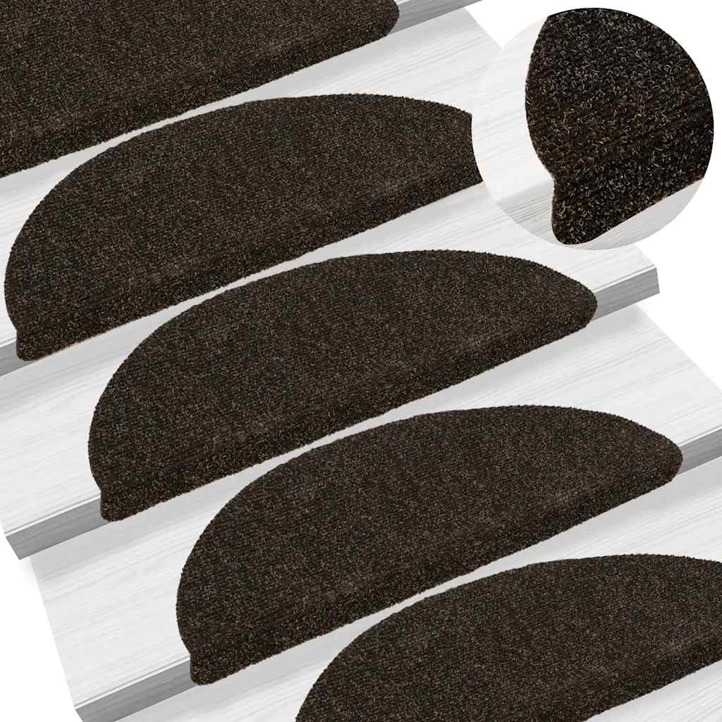 Vidaxl Treppenmatten Selbstadhäsiv 5 Teile 56x17x3 cm dunkelbraune Hemisphäre