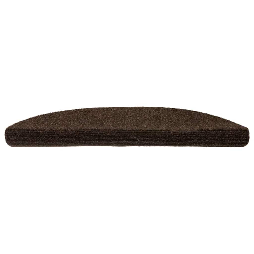Vidaxl -Treppenmatten Selbstadhäsiv 5 Teile 56x17x3 cm Brown Semi -Rounds