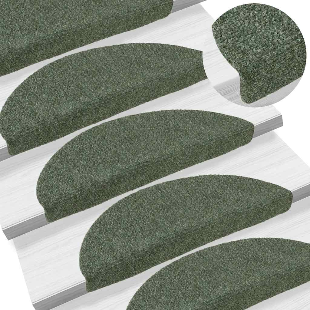 VidaXL Stufenmatten selbstklebend 10 Stück 56x17x3 cm grün halbrund