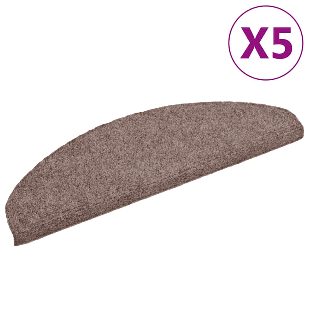 Vidaxl -Treppenmatten selbstadhäsiv 5 Teile 65x21x4 cm Crème halb -groß