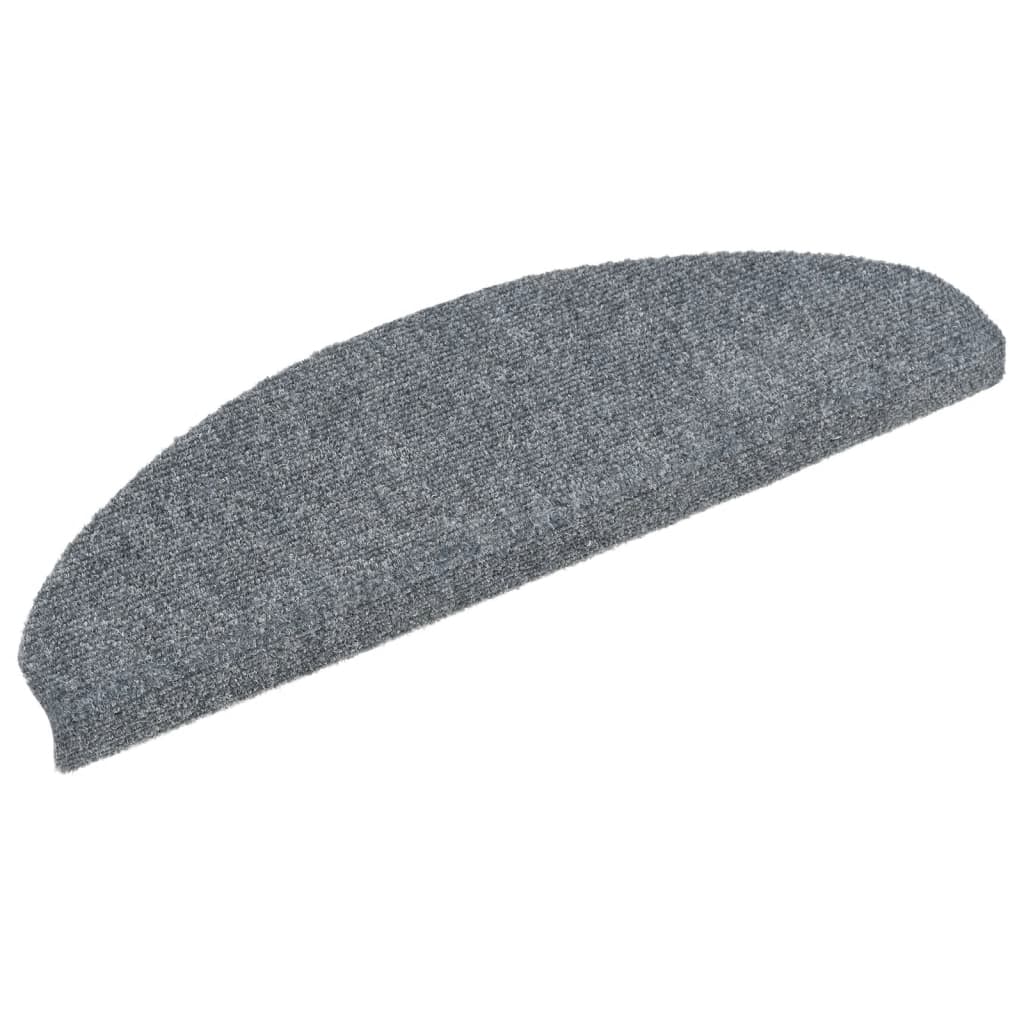 Vidaxl -Treppenmatten Selbstadhäsiv 10 Stcs 65x21x4 cm hellgraue Hemisphäre groß