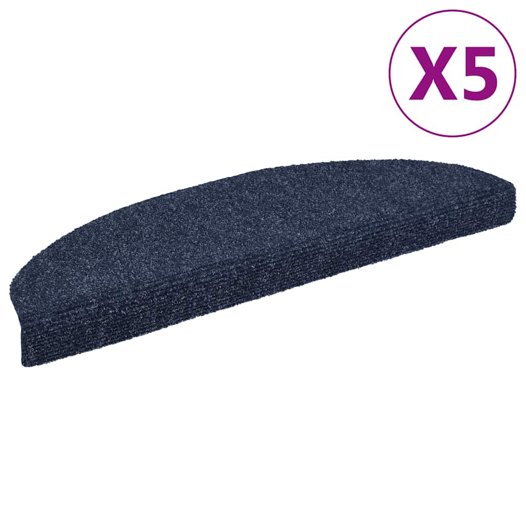 Vidaxl -Treppen selbst -adhäsiv 5 Teile 65x21x4 cm blau halbround groß