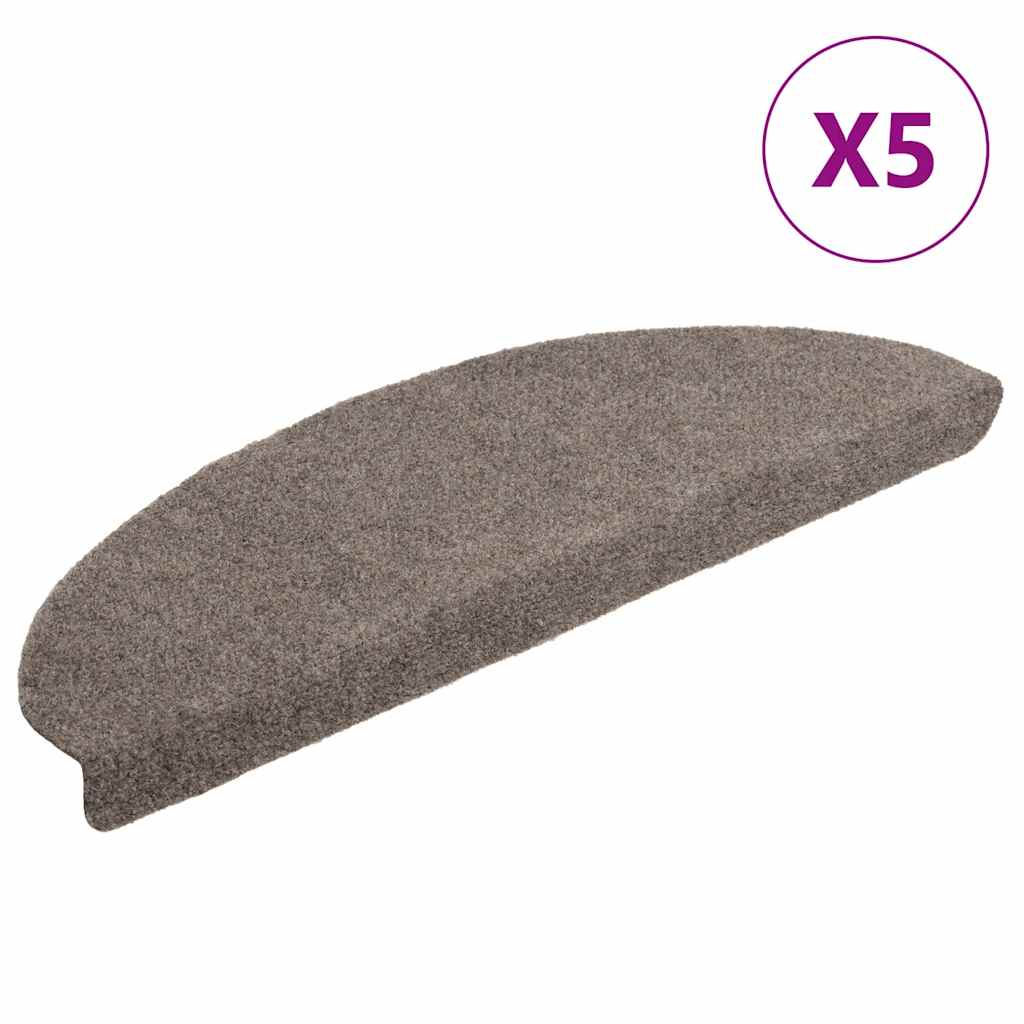 Vidaxl -Treppenmatten selbstadhäsiv 5 Teile 65x21x4 cm beige Hemisphäre groß