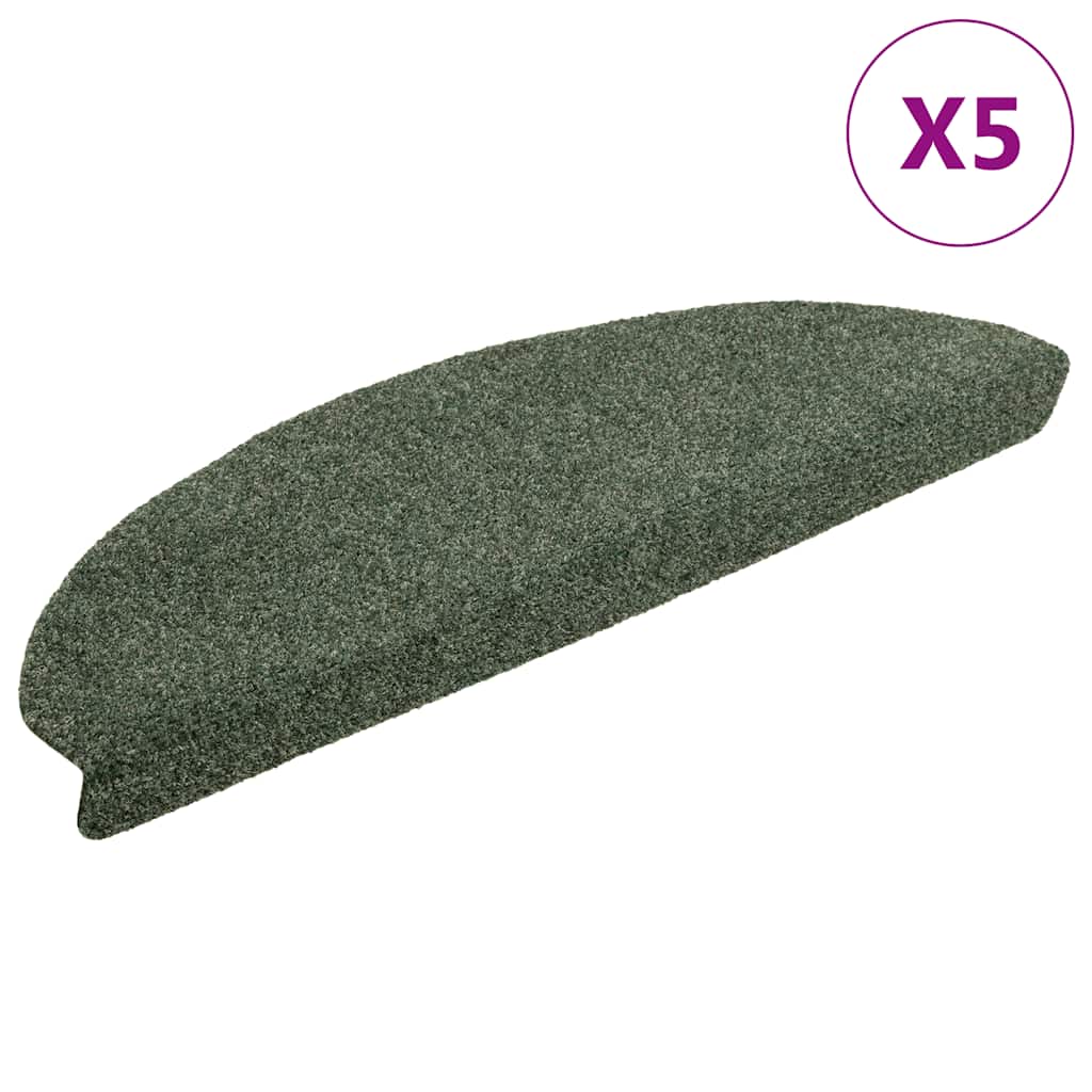 VidaXL Stufenmatten selbstklebend 5 Stück 65x21x4 cm grün halbrund groß
