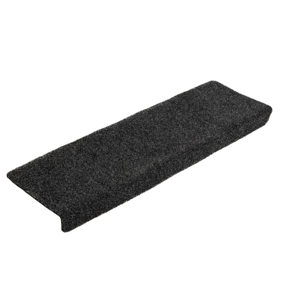Vidaxl Treppenmatten Selbstadhäsiv 5 Teile 65x21x4 cm graue rechteckige Kante