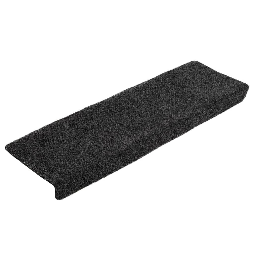 Vidaxl Treppenmatten Selbstadhäsiv 5 Teile 65x21x4 cm Schwarze rechteckige Kante