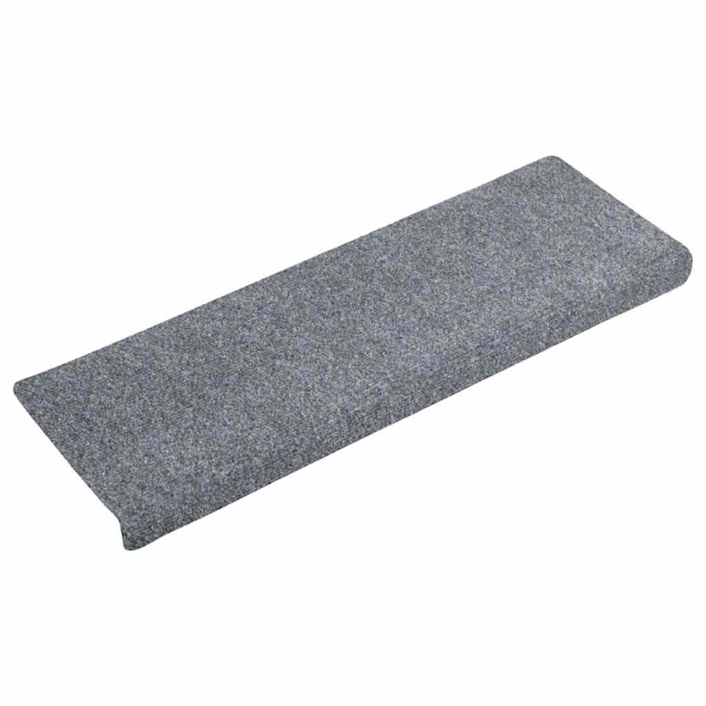 Vidaxl Treppenmatten Selbstadhäsiv 5 Teile 65x21x4 cm hellgraue rechteckige Kante