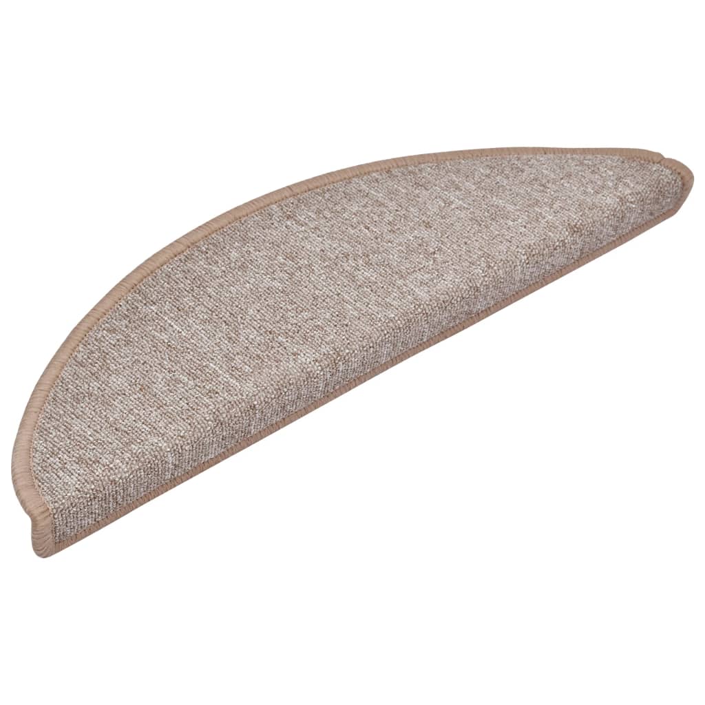 Vidaxl -Treppenmatten 10 ST 56x17x3 cm hellbraune Hemisphäre