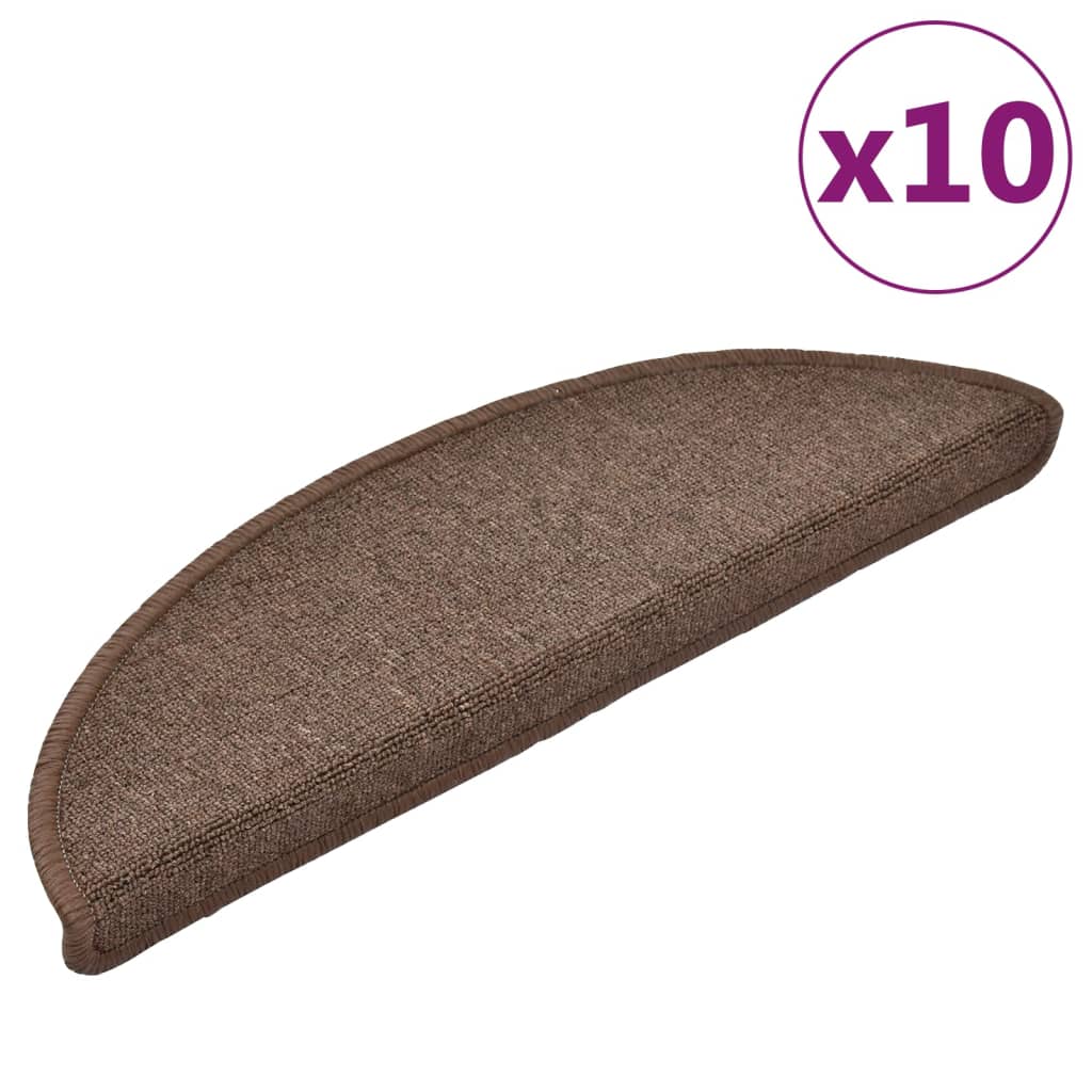 VidaXL Stufenmatten 10 Stk. 56x17x3 cm kaffeebraun halbrund