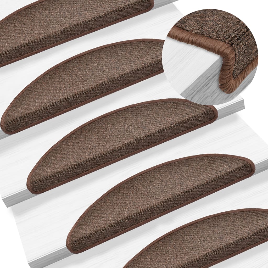 Vidaxl -Treppenmatten 10 ST 56x17x3 cm Kaffeebraun