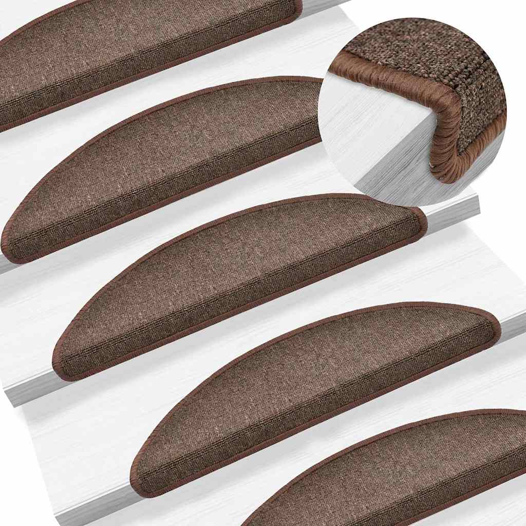 VidaXL Stufenmatten 10 Stk. 56x17x3 cm kaffeebraun halbrund