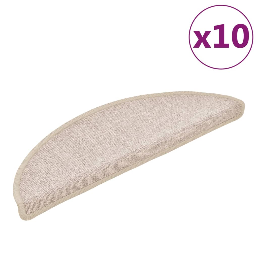 Vidaxl -Treppenmatten 10 ST 56x17x3 cm Taupe Hemisphäre