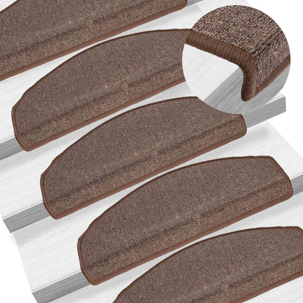 Vidaxl -Treppenmatten 10 PCs 65x24x4 cm Kaffee braun halbround groß