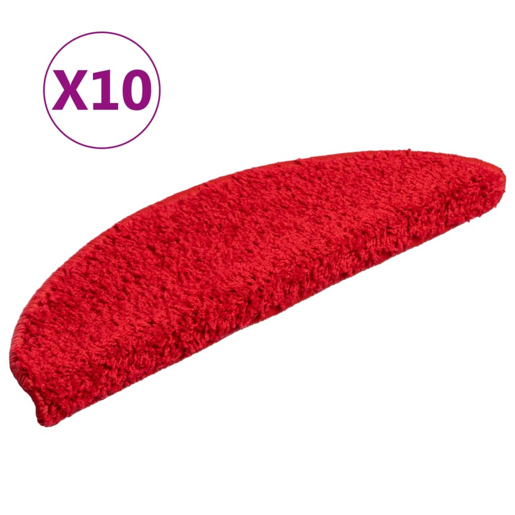 VidaXL Stufenmatten 10 Stk. 56x17x3 cm rot halbrund