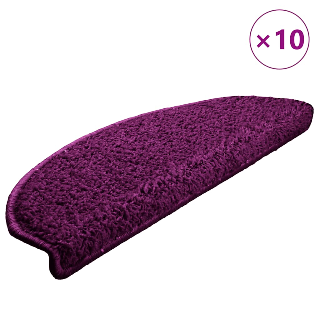 VidaXL Stufenmatten 10 Stk. 65x21x4 cm violett halbrund groß