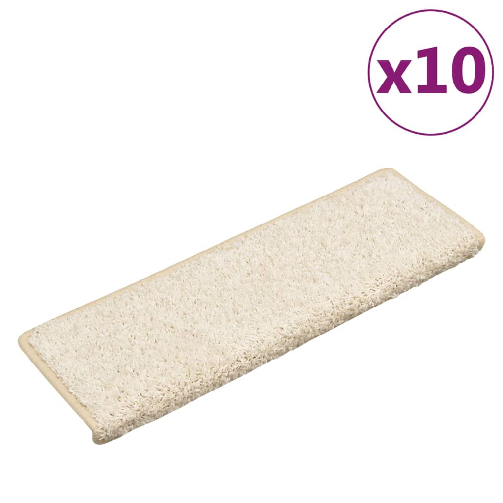 VidaXL Stufenmatten 10 Stück 65x21x4 cm weiß