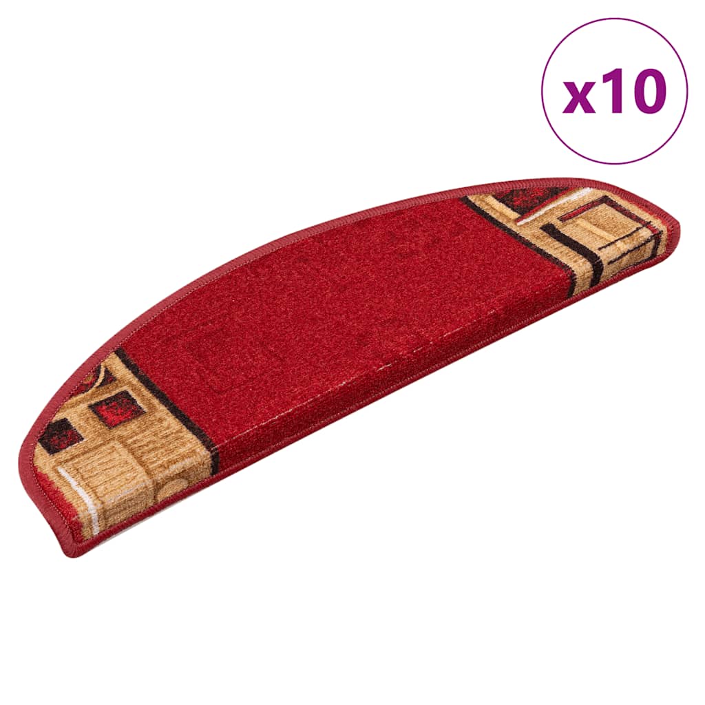 VidaXL Stufenmatten selbstklebend 10 Stück 65x21x4 cm rot