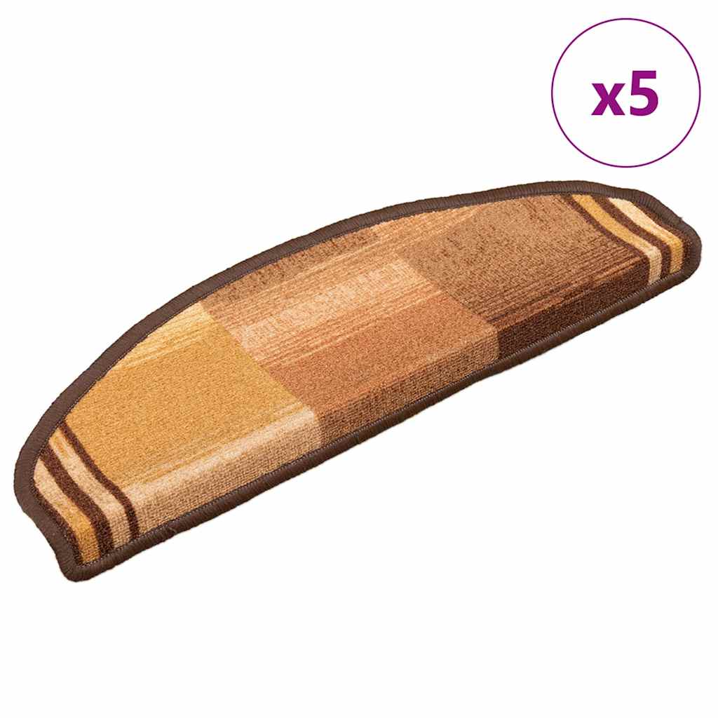 VidaXL Stufenmatten selbstklebend 5 Stück 65x21x4 cm braun