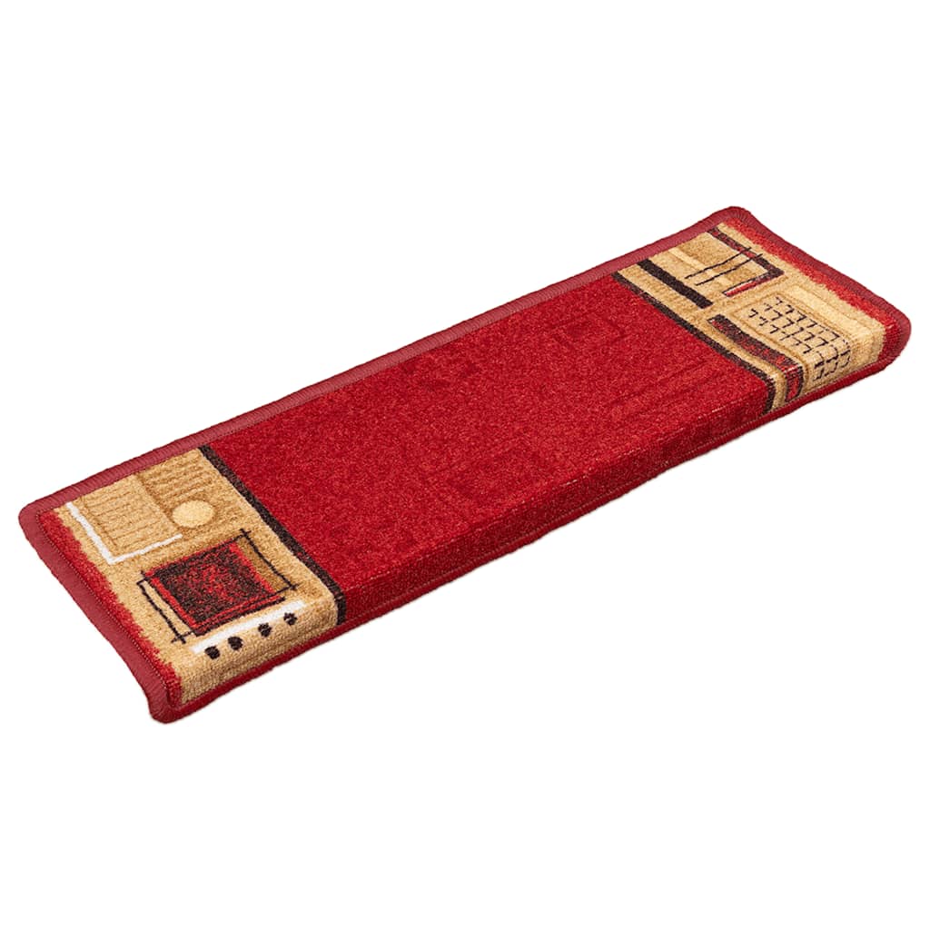 VidaXL Stufenmatten selbstklebend 5 Stück 65x21x4 cm rot
