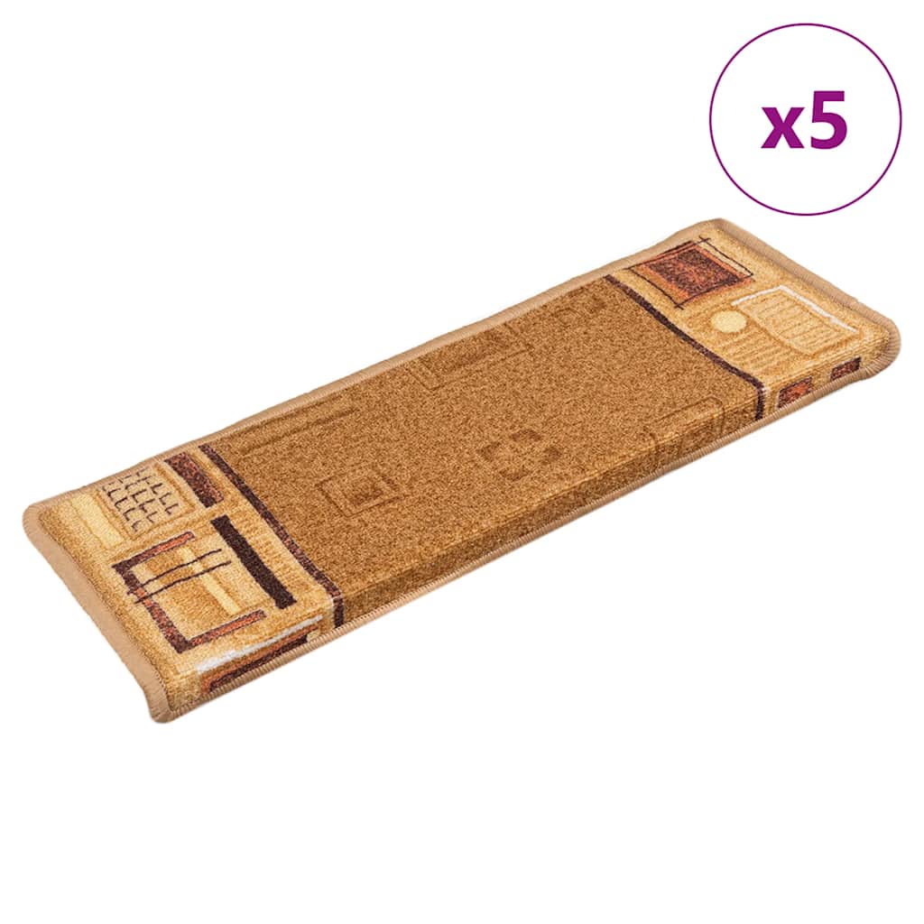 VidaXL Stufenmatten selbstklebend 5 Stück 65x21x4 cm Beige
