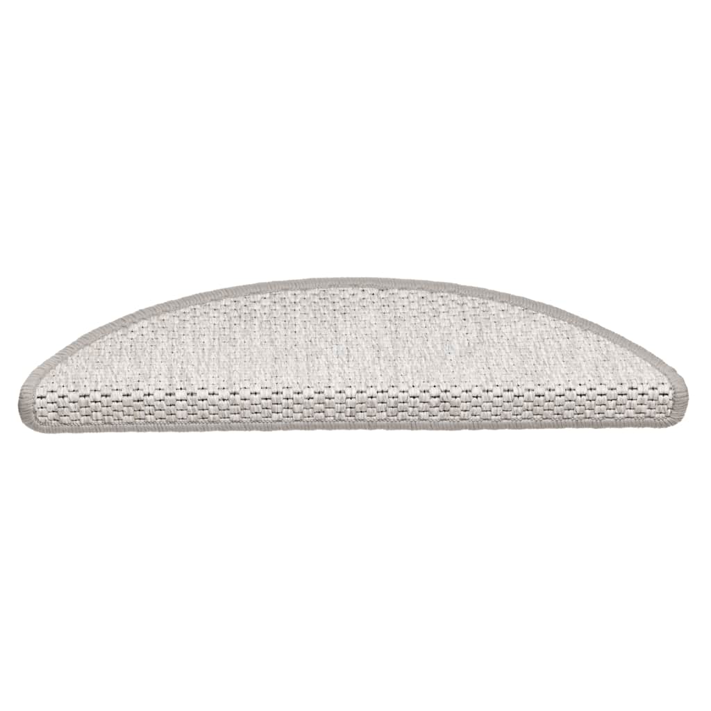 Vidaxl-Treppenmatten selbstklebend 15 St. Sisal Look 56x17x3 cm Platina Farbe