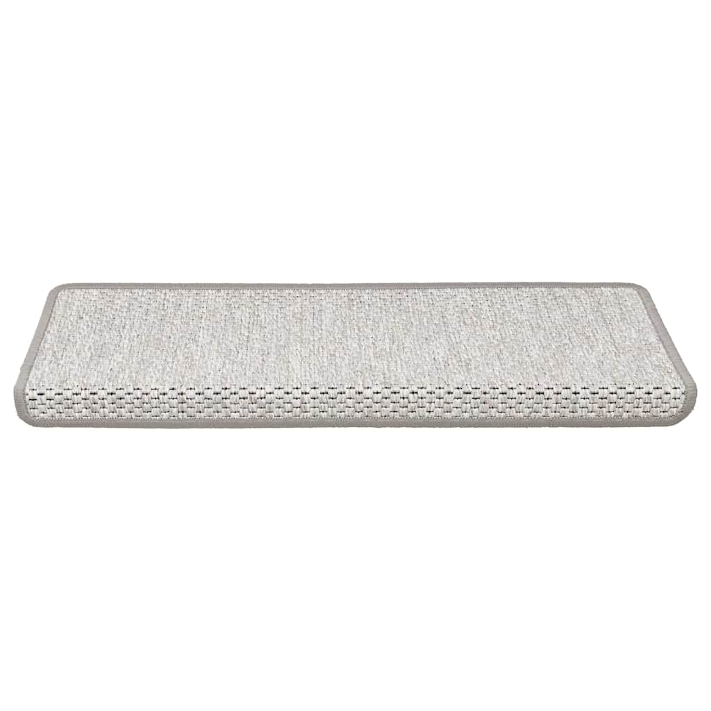 Vidaxl-Treppenmatten selbstklebend 15 St. Sisal Look 65x21x4 cm Platina Farbe