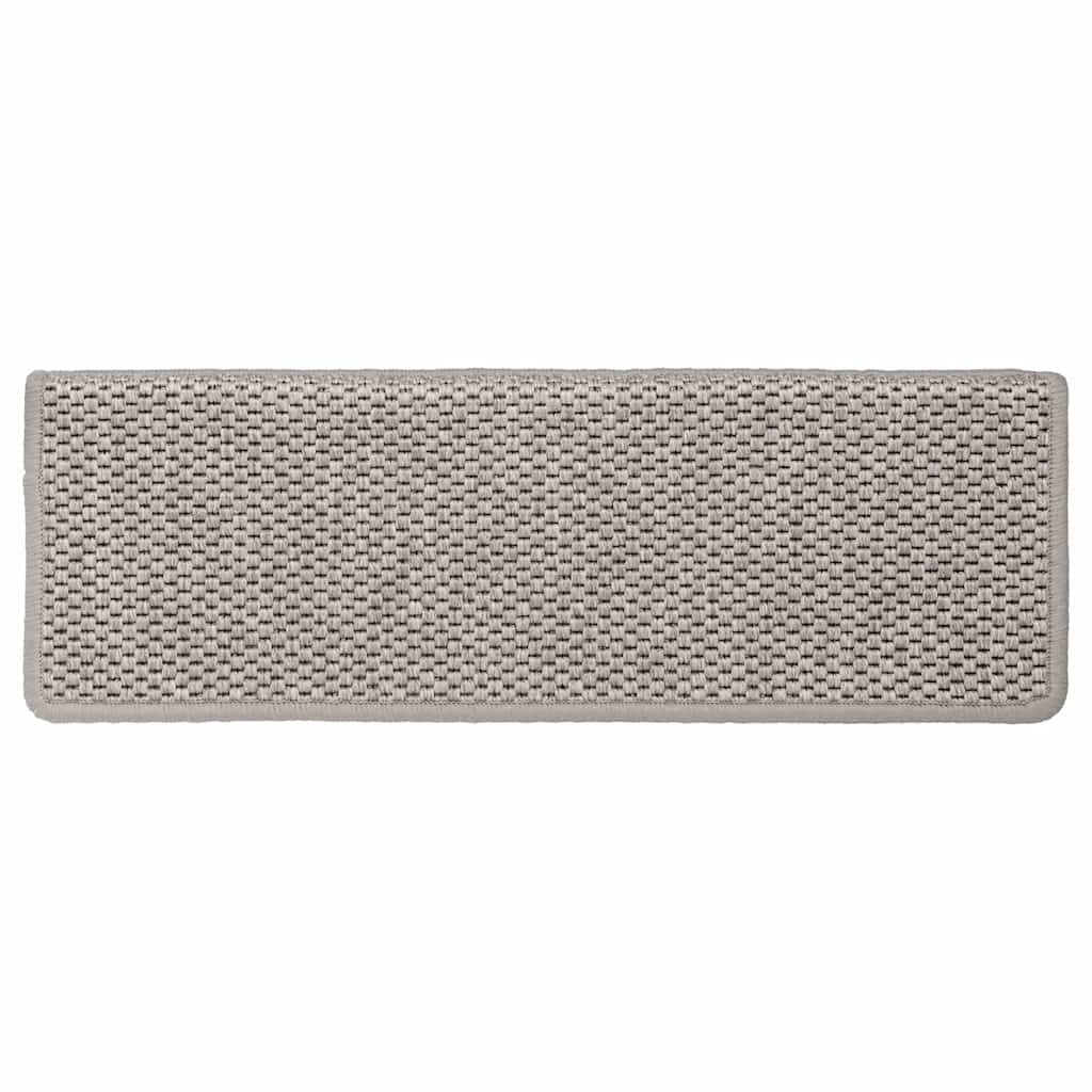 Vidaxl-Treppenmatten selbstklebend 15 St. Sisal Look 65x21x4cm Silberfarbe