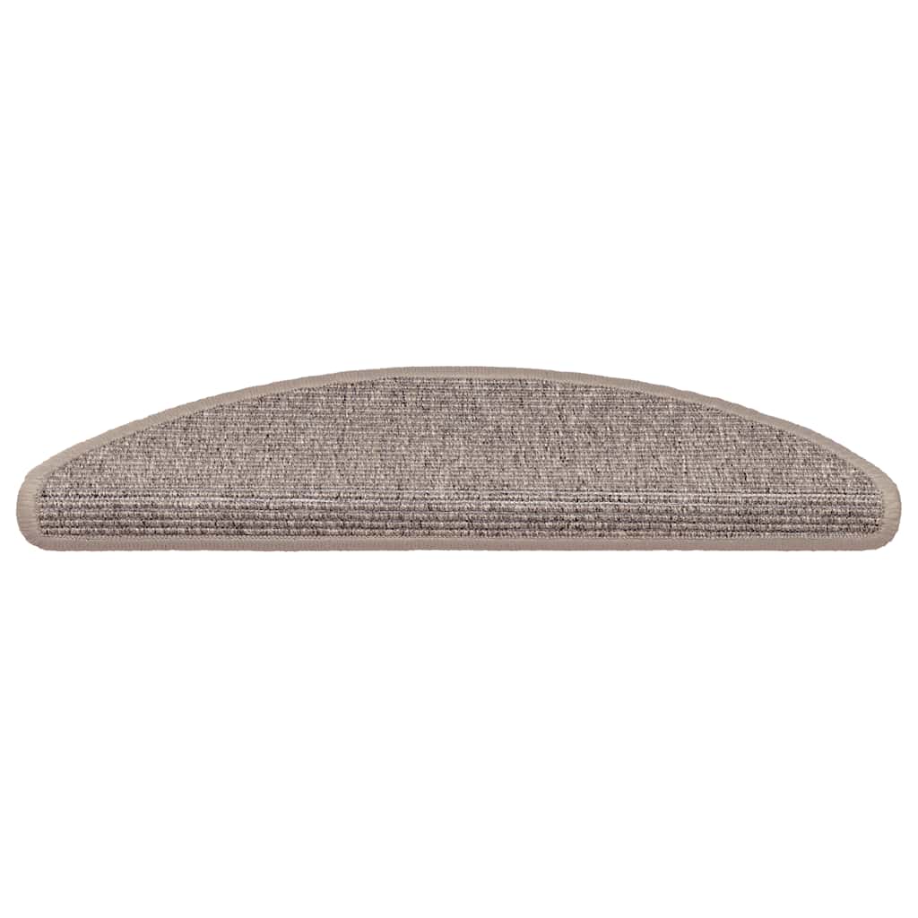 VidaXL Stufenmatten 15 Stk. 56x17x3 cm dunkelbeige halbrund