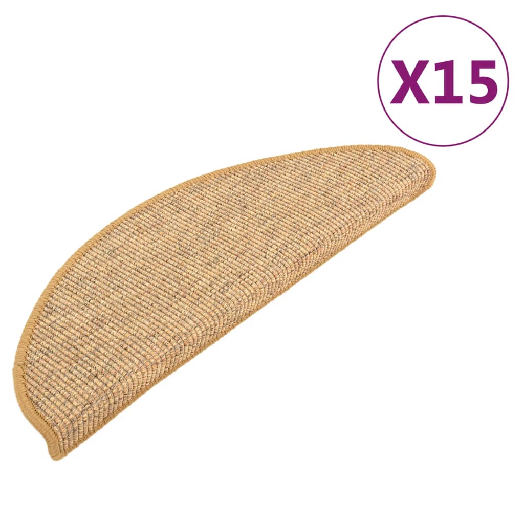 Vidaxx Stufenmatten 15 St. 65x21x4 cm Sisal halbrund groß