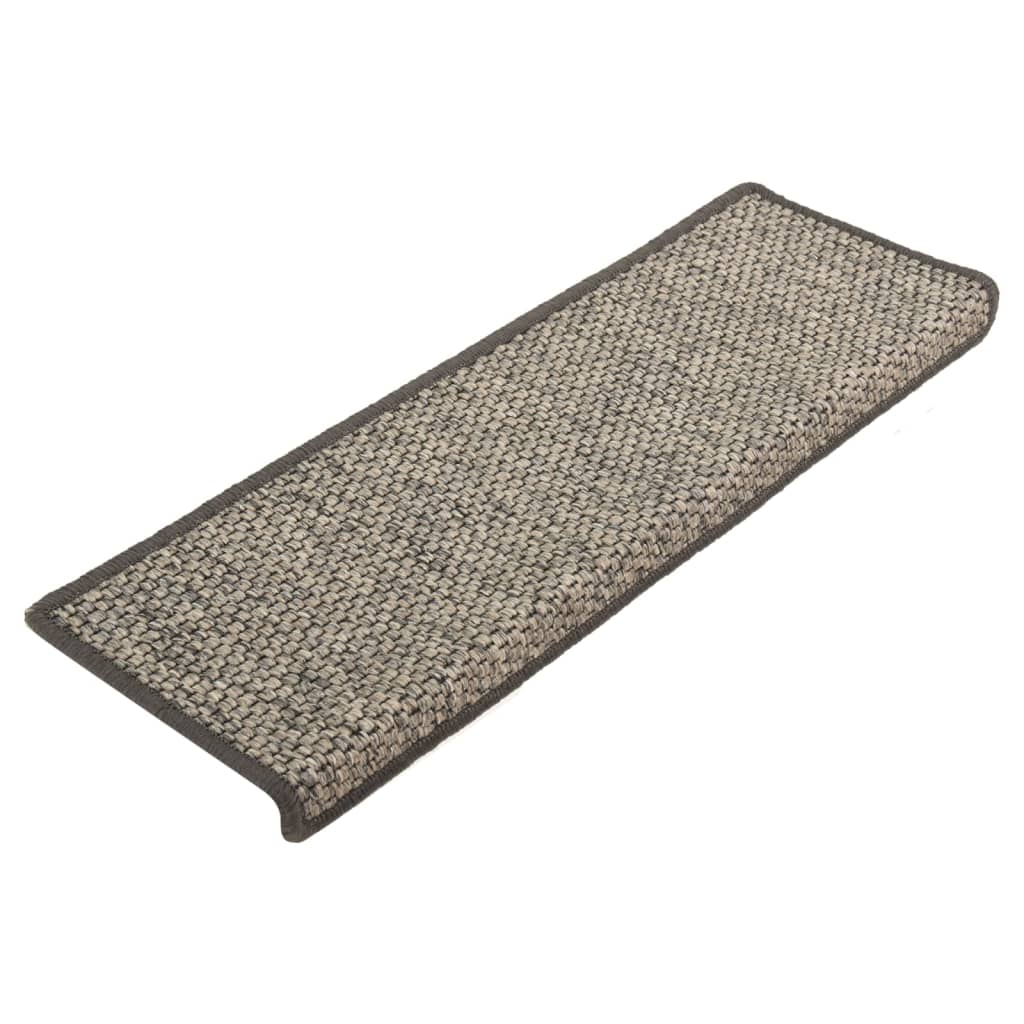VidaXL Stufenmatten 15 Stück 65x21x4 cm Beige und Grau mit rechteckigem Rand