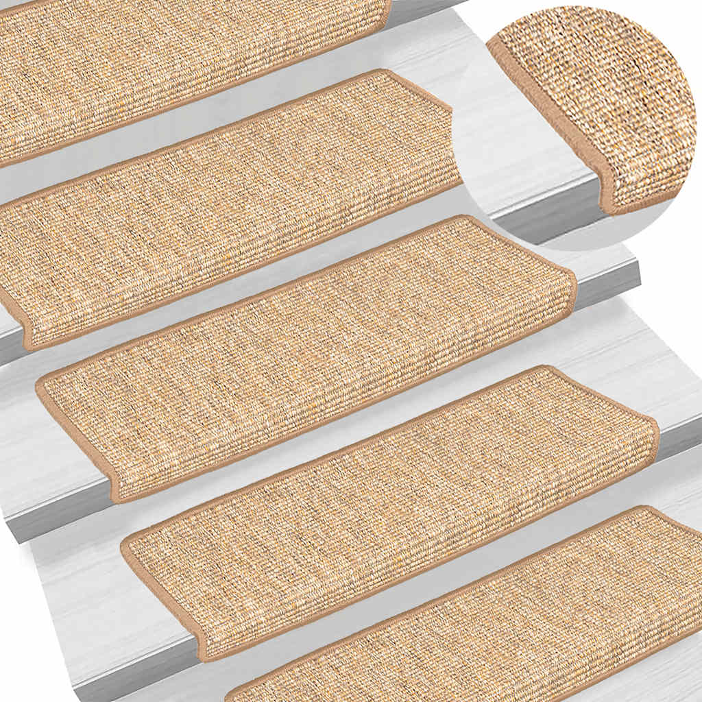 Vidaxx Stufenmatten 15 St. 65x21x4 cm hellbraun mit rechteckigem Rand