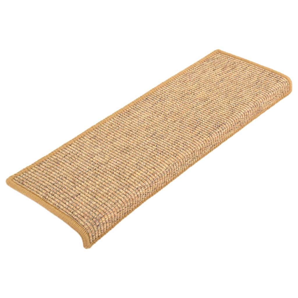 VidaXL Stufenmatten 15 Stk. 65x21x4 cm Sisal mit rechteckiger Kante