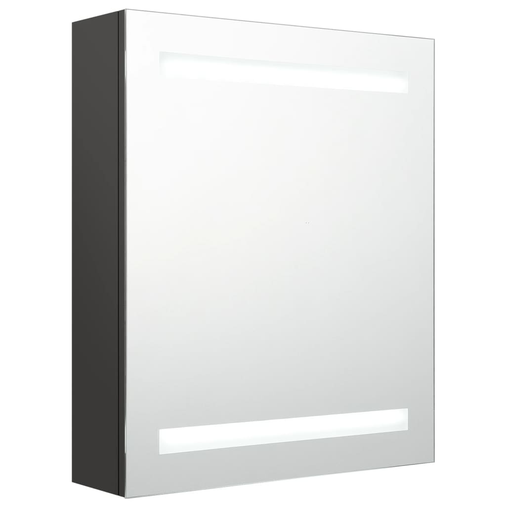 Vidaxl badkamerkast met spiegel en led 50x14x60 cm antracietkleurig