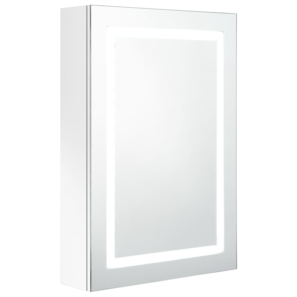 Vidaxl badkamerkast met spiegel en led 50x13x70 cm glanzend wit