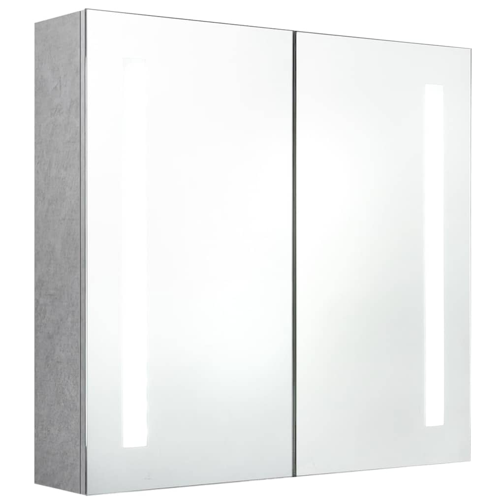 Vidaxl badkamerkast met spiegel en led 62x14x60 cm betongrijs