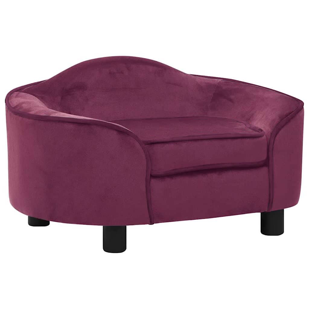 Vidaxxl Hundesofa 67x47x36 cm Plüsch Burgunderrot