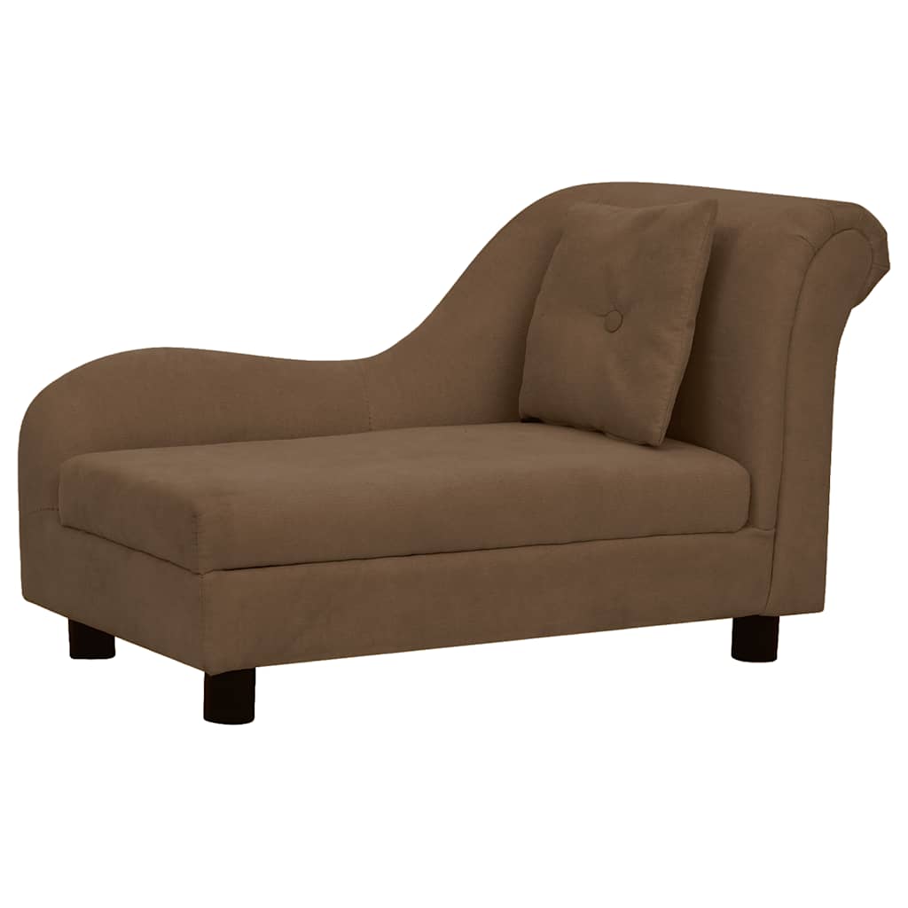 Vidaxxl Hundesofa mit Kissen 83x44x44 cm Plüsch braun