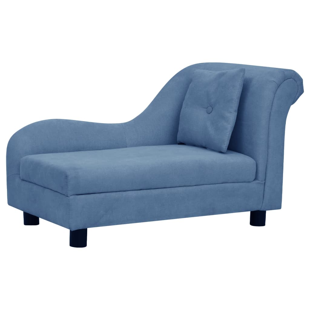 Vidaxxl Hundesofa mit Kissen 83x44x44 cm Plüsch blau