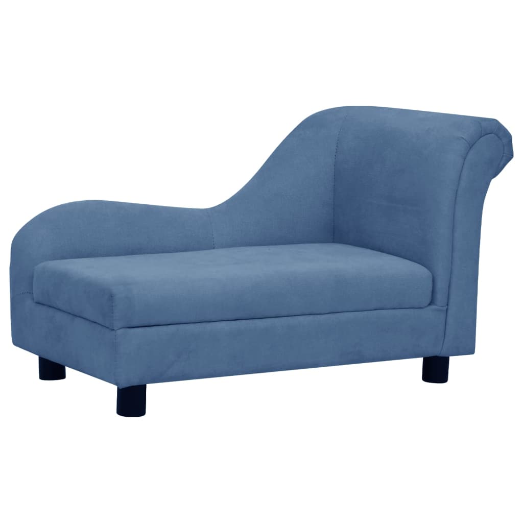 Vidaxxl Hundesofa mit Kissen 83x44x44 cm Plüsch blau