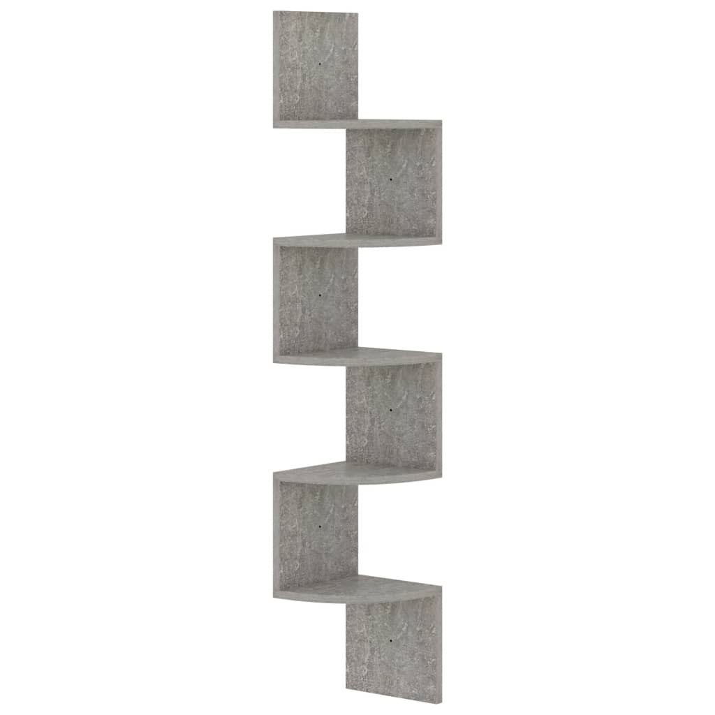 Vidaxl hoekwandschap 19x19x123 cm bewerkt hout betongrijs