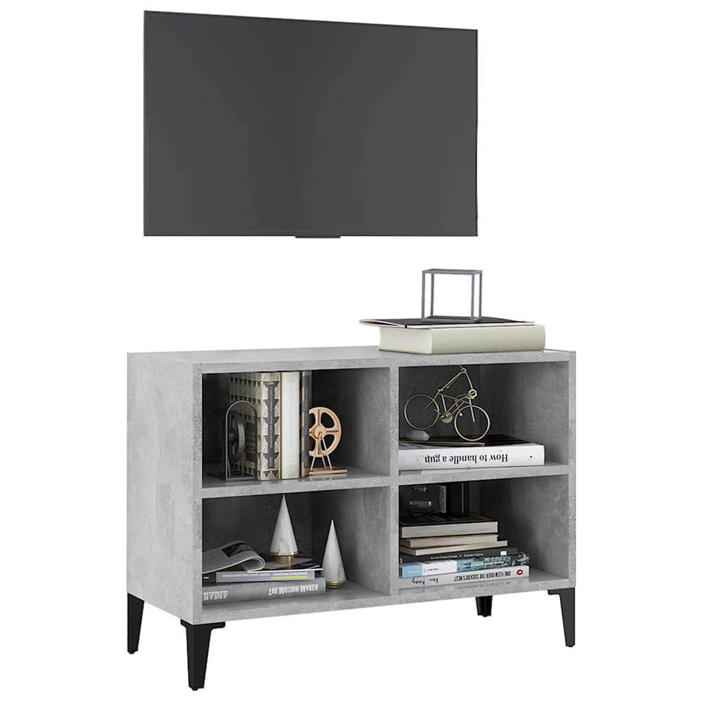Vidaxl tv-meubel met metalen poten 69,5x30x50 cm betongrijs