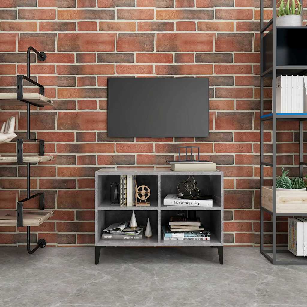 Vidaxl tv-meubel met metalen poten 69,5x30x50 cm betongrijs